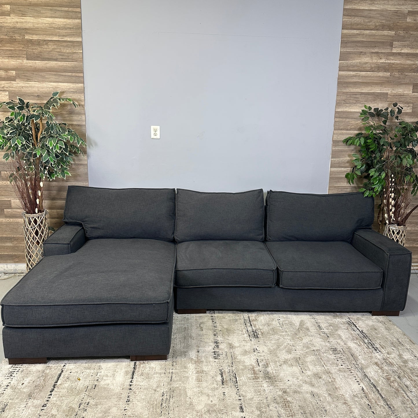 Grey Sectional With Oversized Chaise