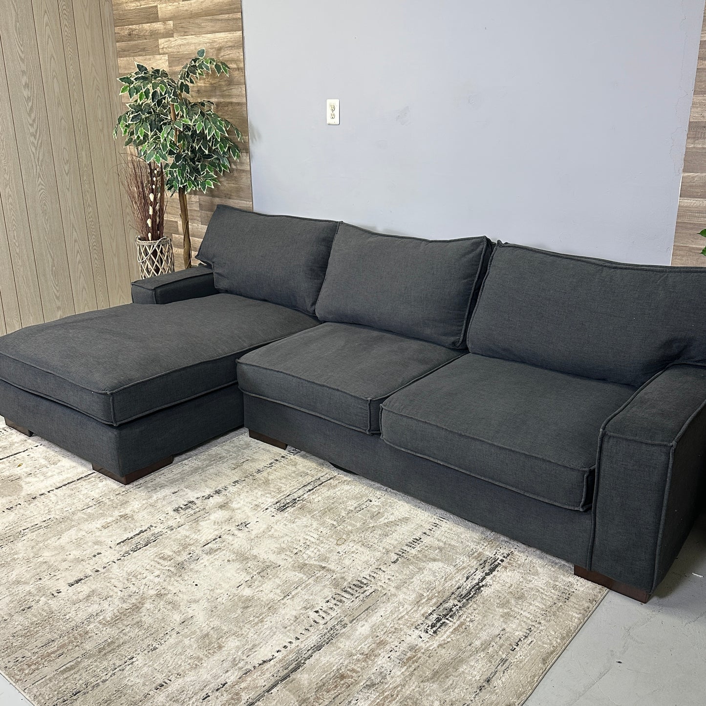 Grey Sectional With Oversized Chaise