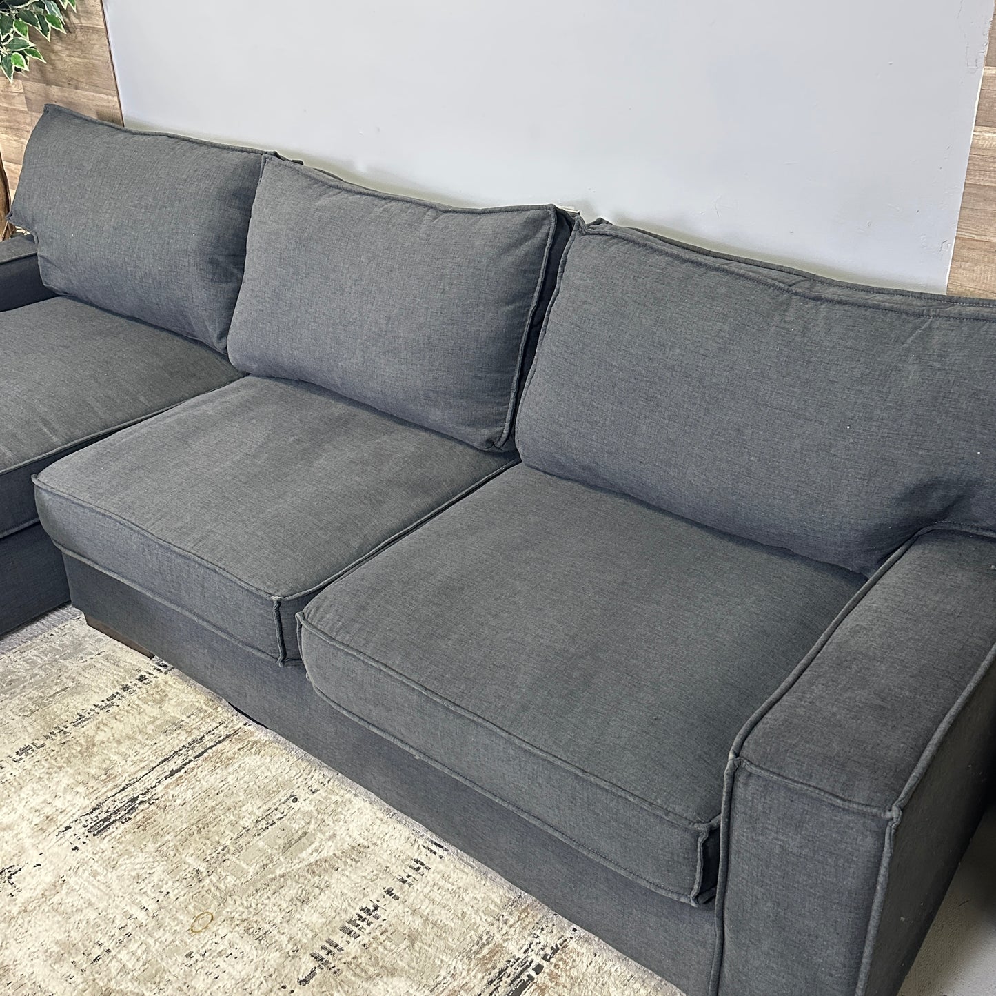 Grey Sectional With Oversized Chaise