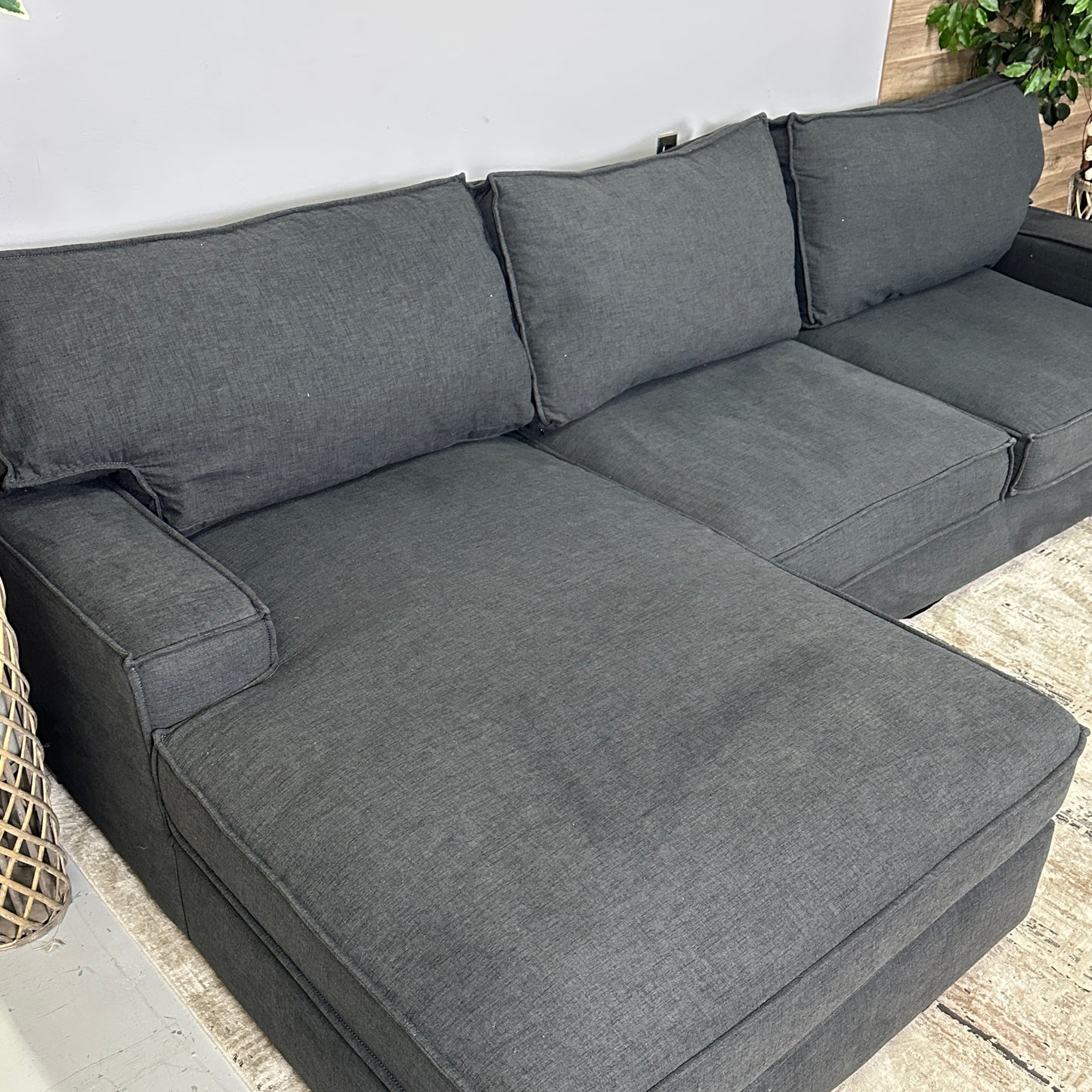 Grey Sectional With Oversized Chaise
