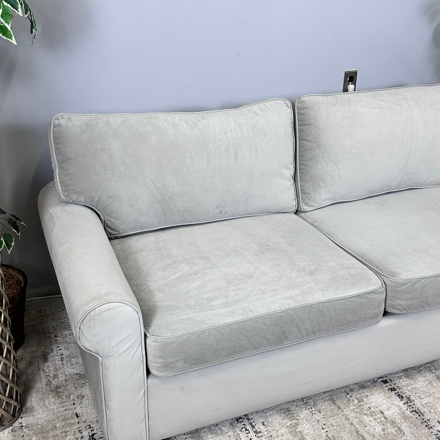Grey Velvet Sofa