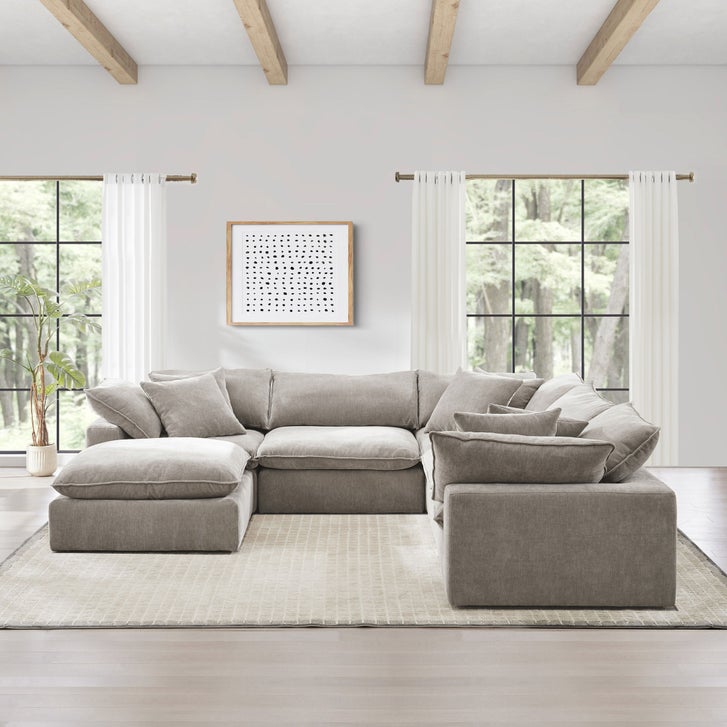 NEW! Costco Sereen 6-piece Fabric Modular Sectional In Taupe