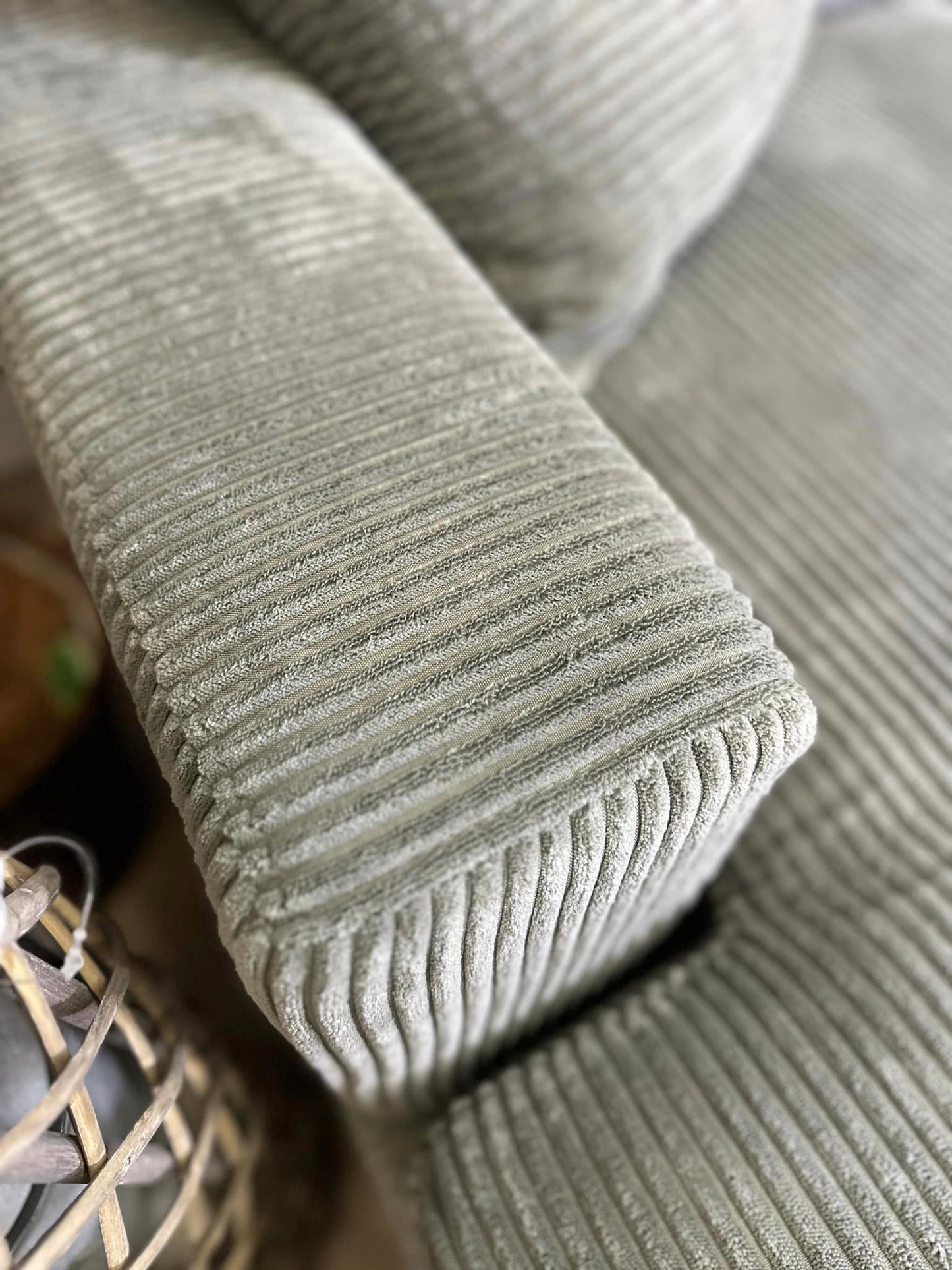 Furnica Corduroy Double Chaise Sectional