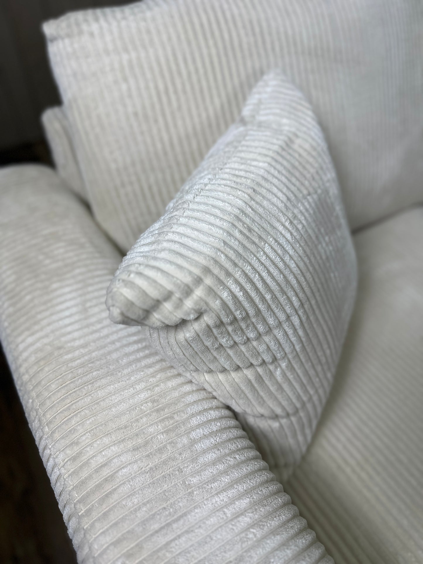 Furnica Beige Corduroy Sectional