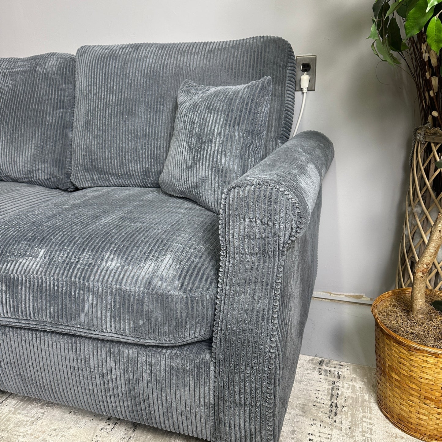 Furnica Dark Grey Corduroy Sectional