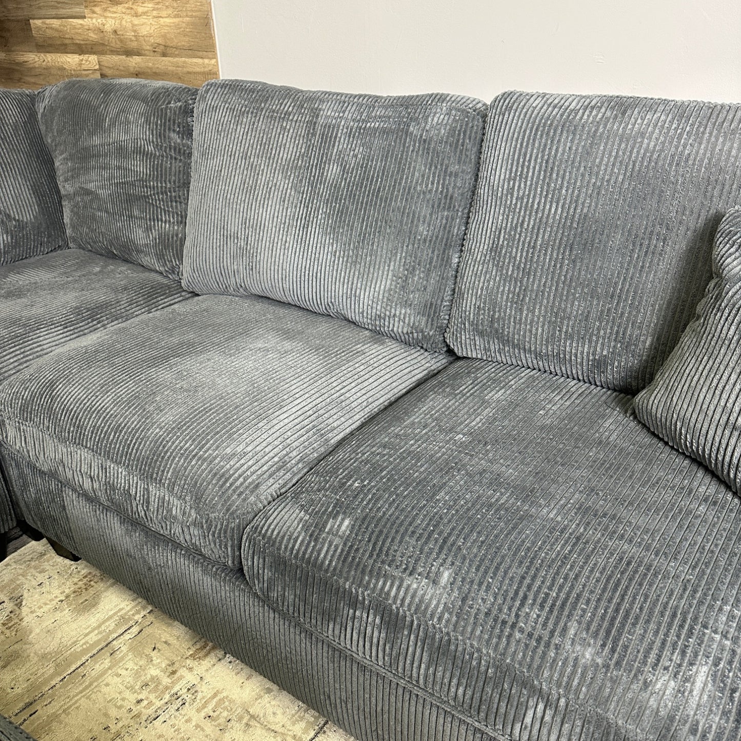 Furnica Dark Grey Corduroy Sectional