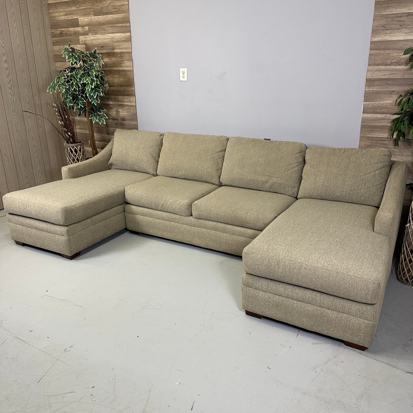Oatmeal Double Chaise Sectional