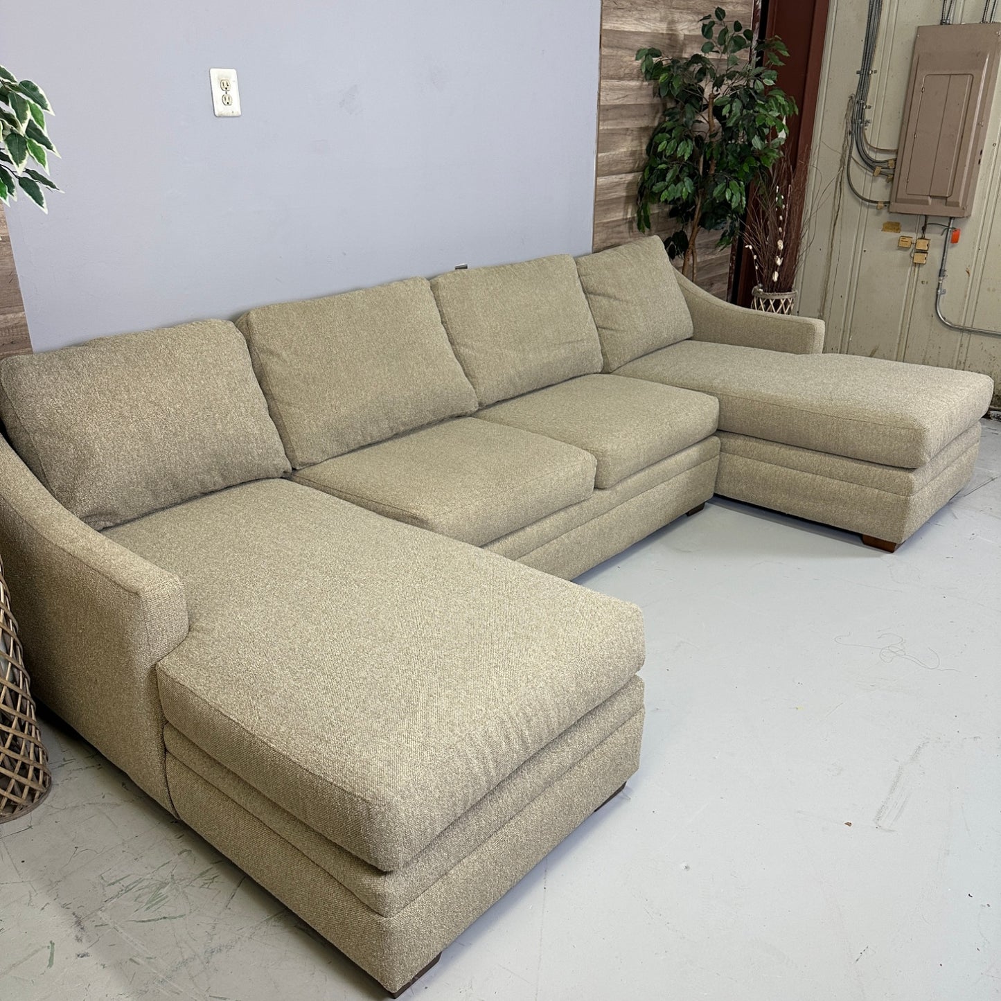 Oatmeal Double Chaise Sectional