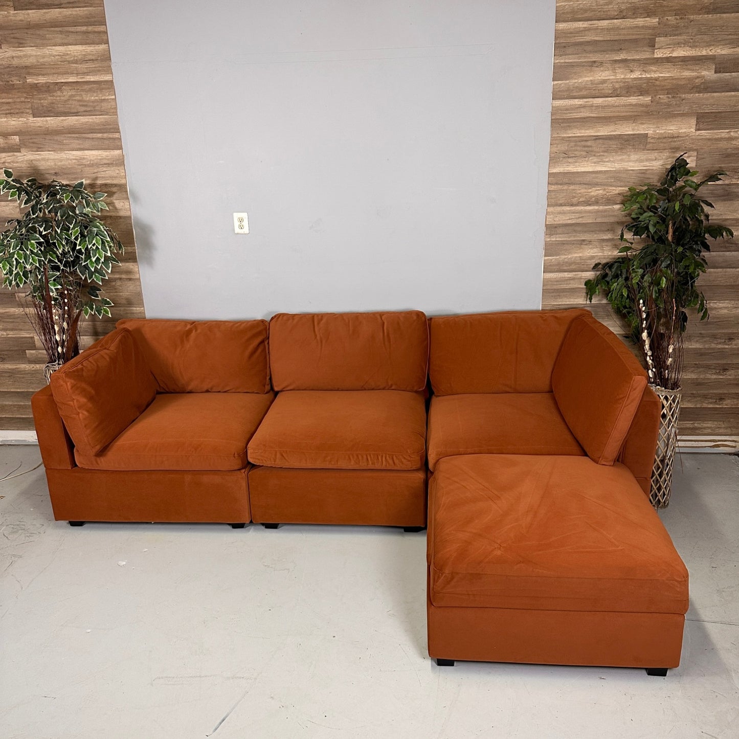 Albany Park "Rust" With Storage Ottoman