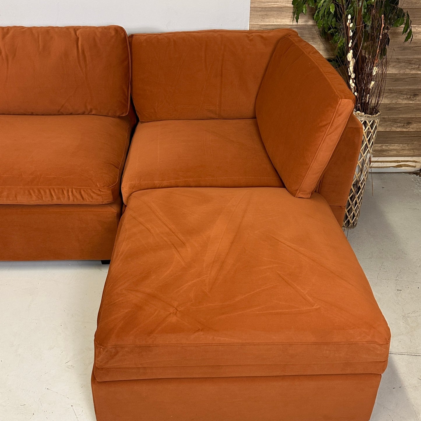 Albany Park "Rust" With Storage Ottoman