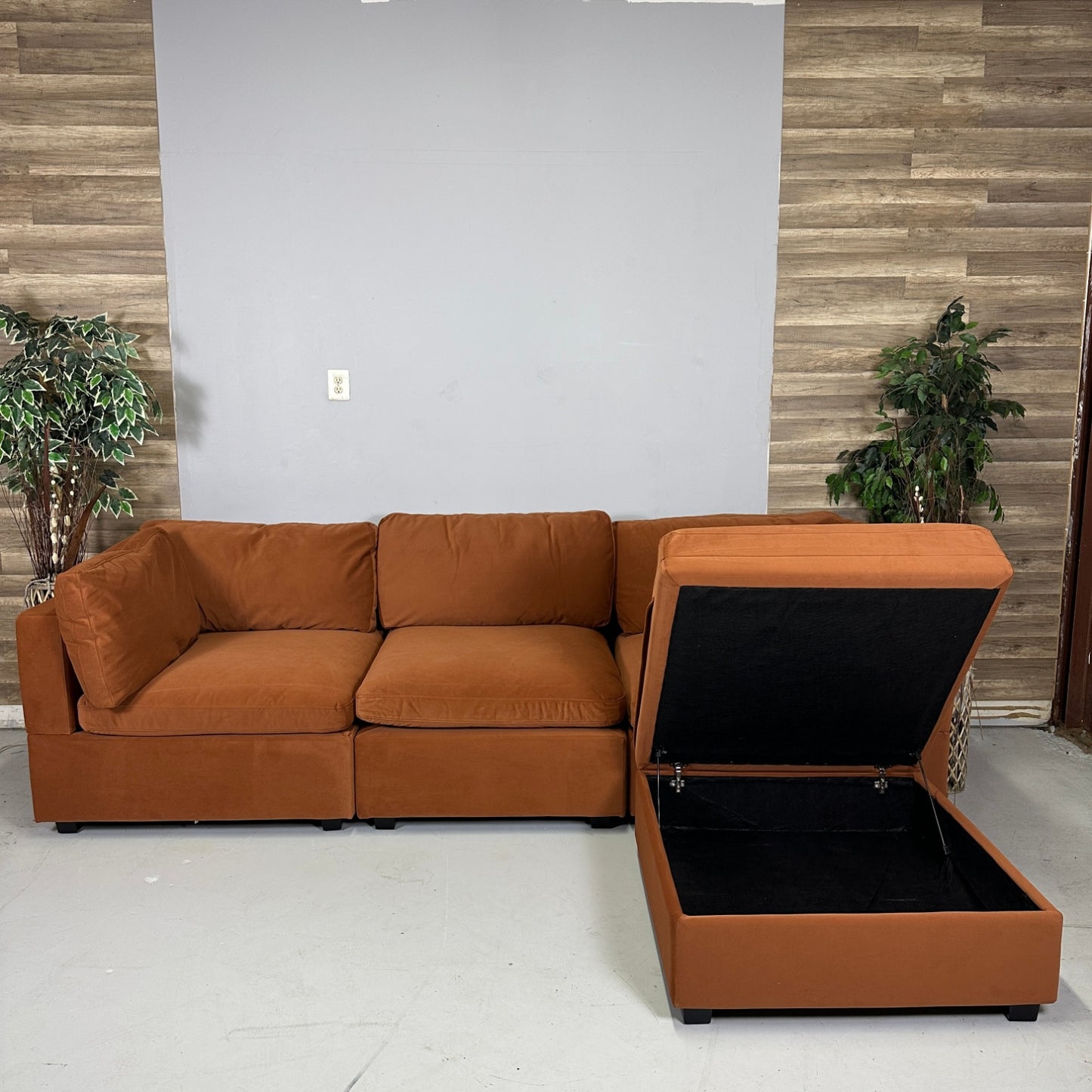 Albany Park "Rust" With Storage Ottoman
