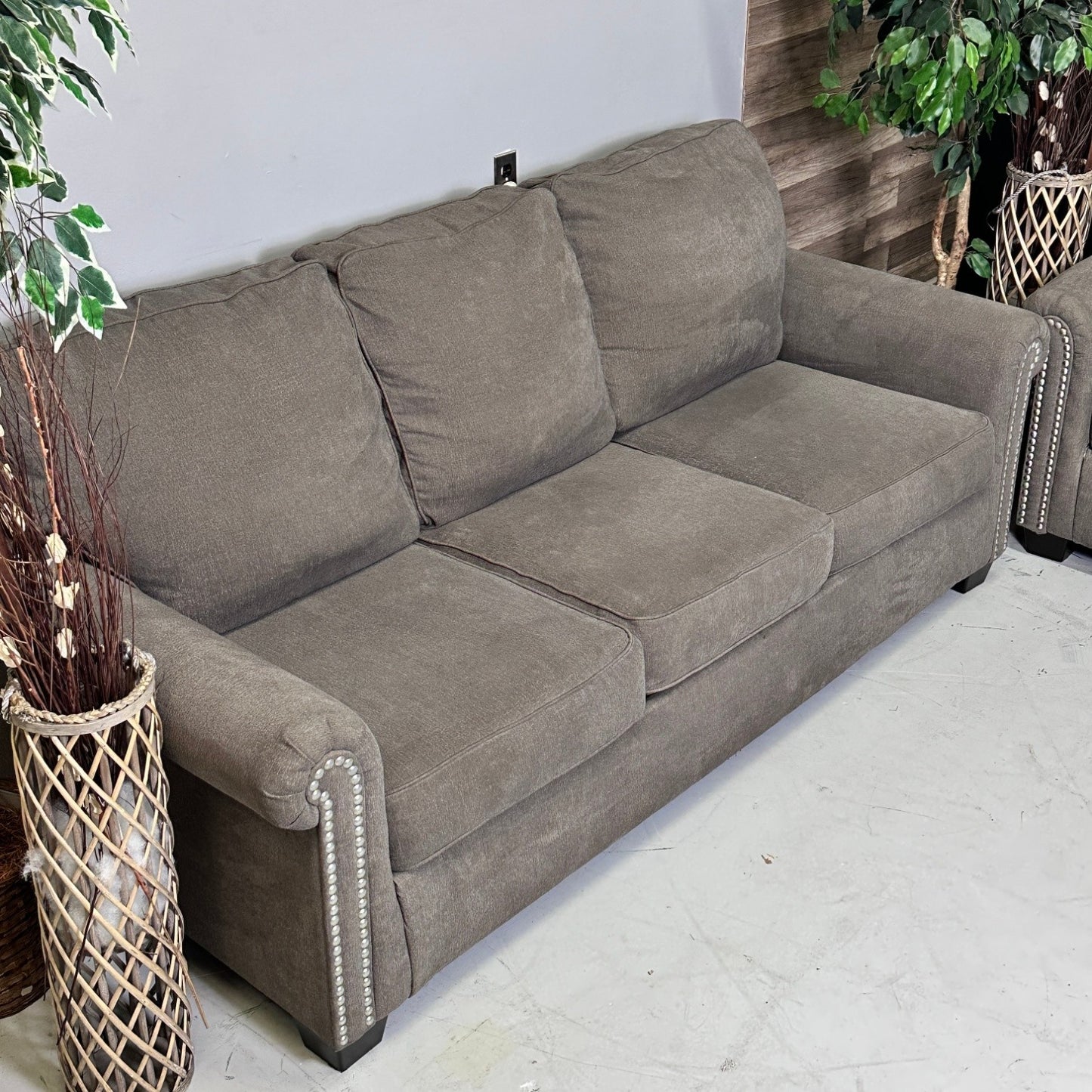 Grey 3 Seater Sofa & Loveseat