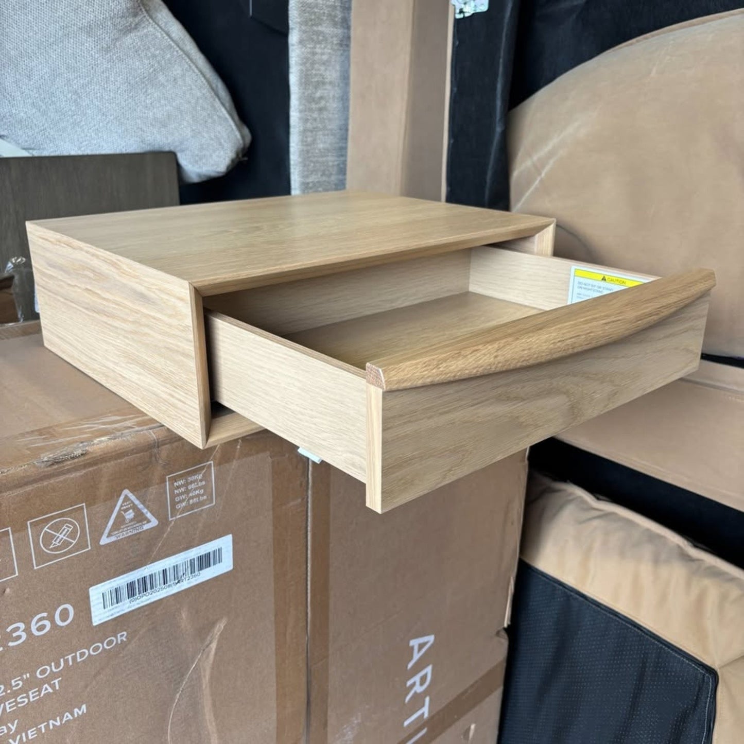 Lenia Floating Nightstand - White Oak