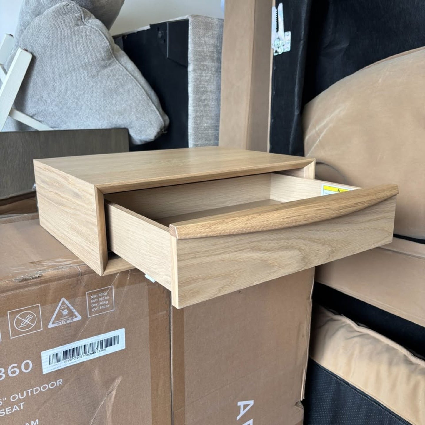 Lenia Floating Nightstand - White Oak