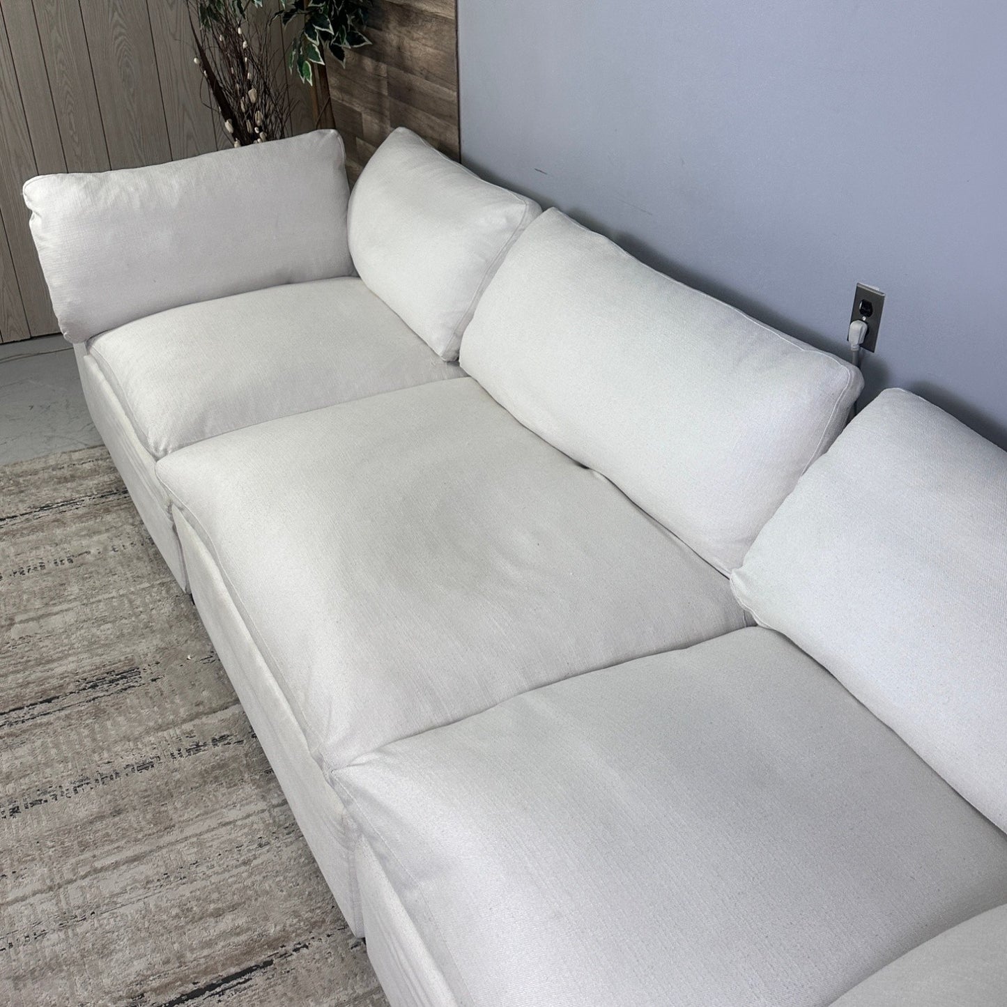 3-Piece White Cloud Couch Sofa