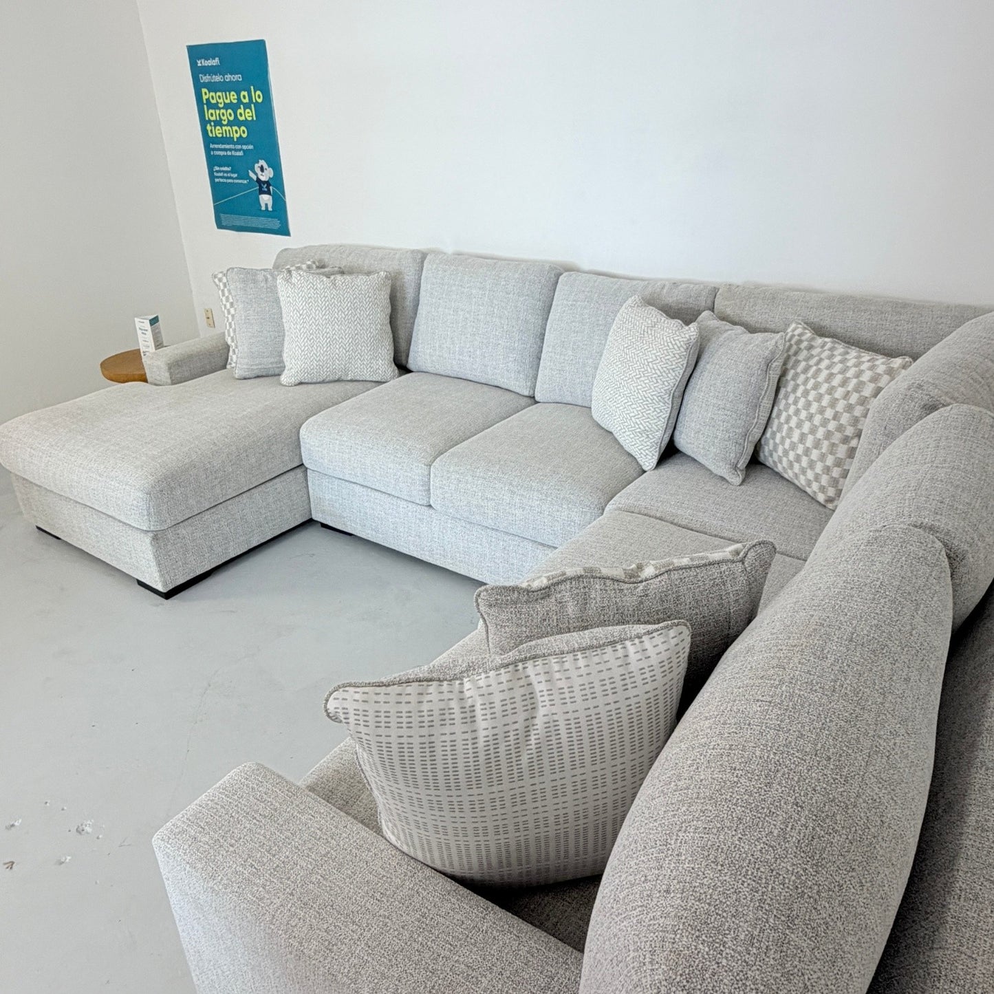 Gray U Shape Sectional With Performance Fabric