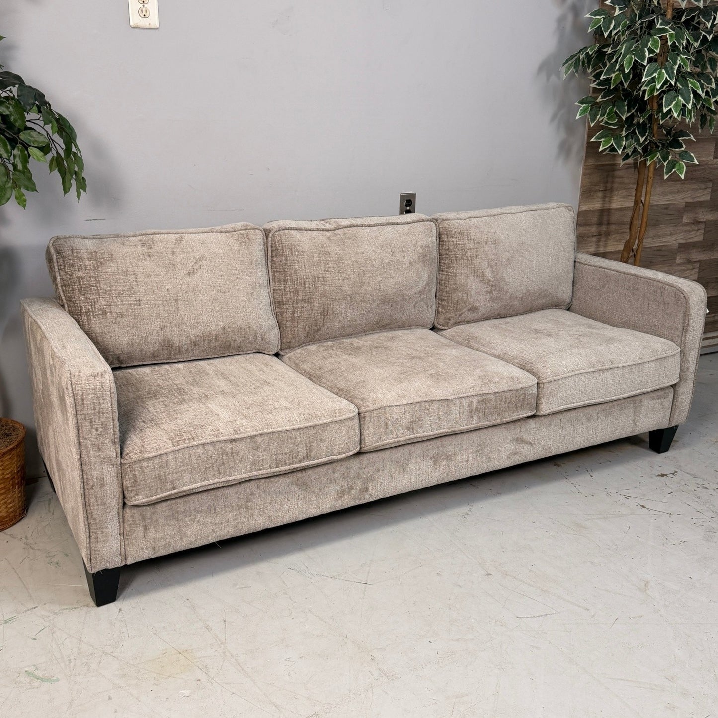 Grey Chenille 3 Seater Sofa