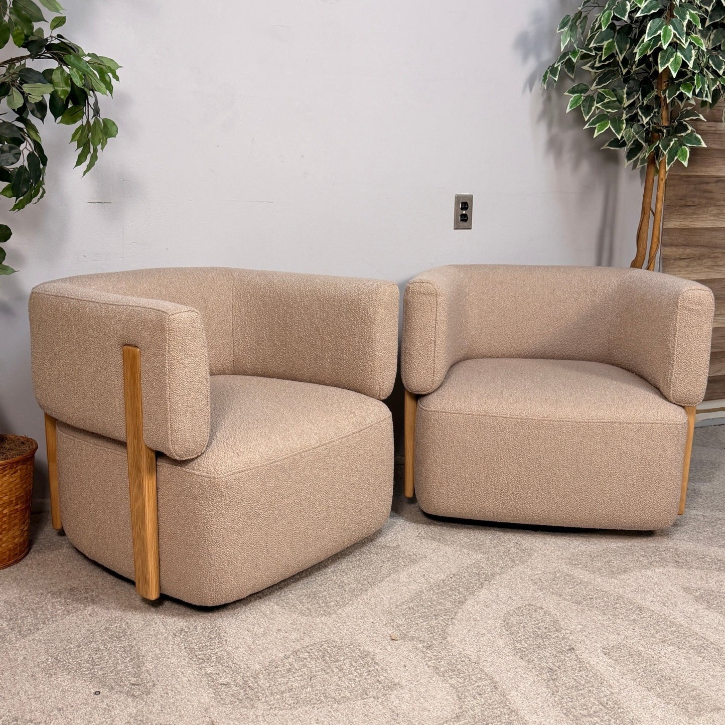 2 Article "Julie" Boucle Swivel Chair