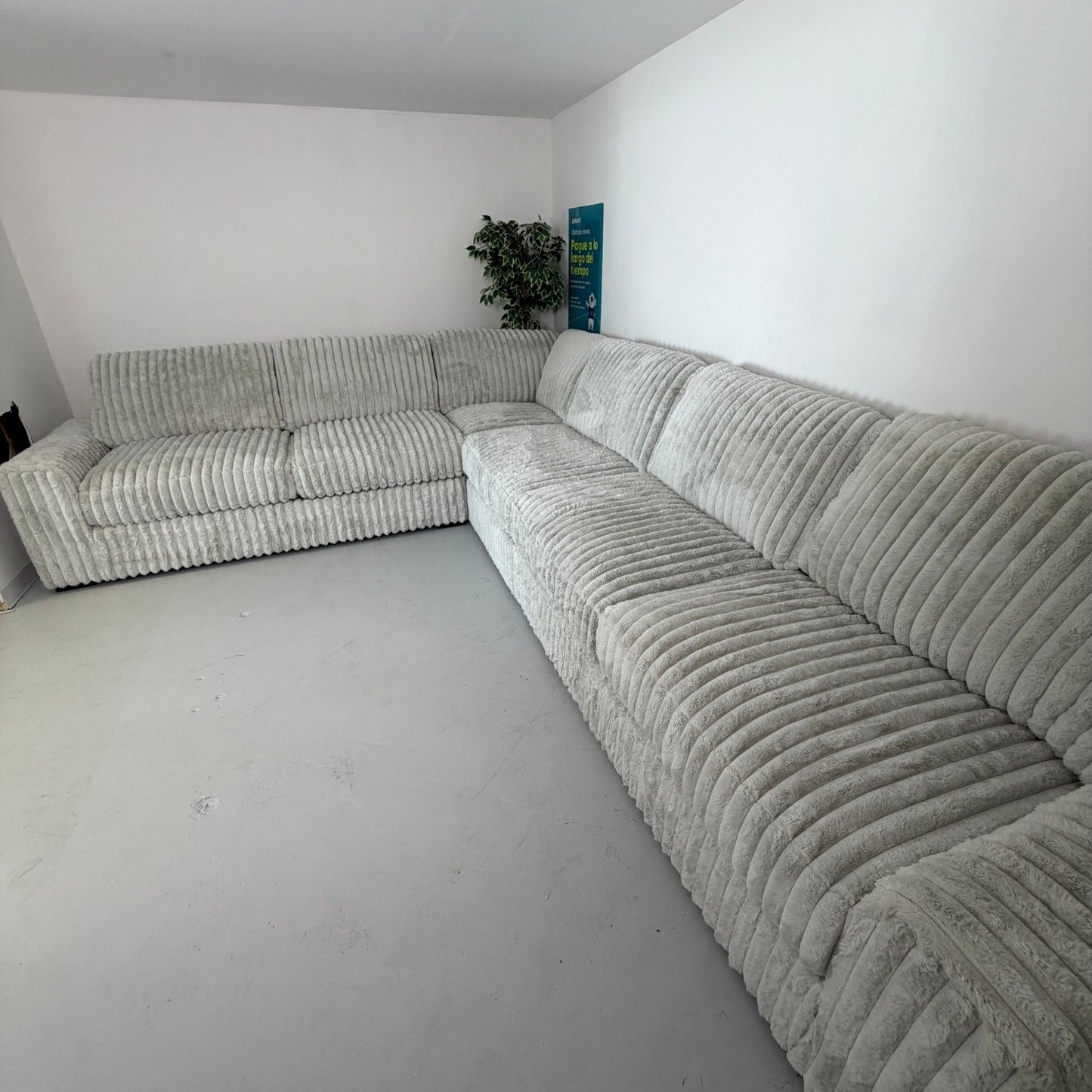 Ashley "Stupendous" Gray 4-Piece Corduroy Sectional