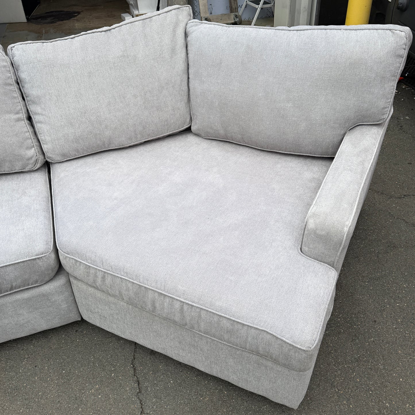Grey Sectional With Cuddler