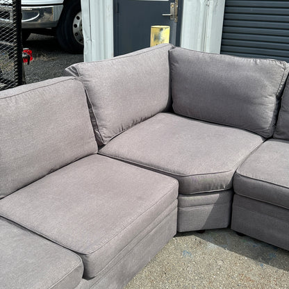 Grey Pottery Barn L Shaped Sectional