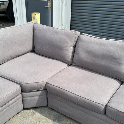 Grey Pottery Barn L Shaped Sectional
