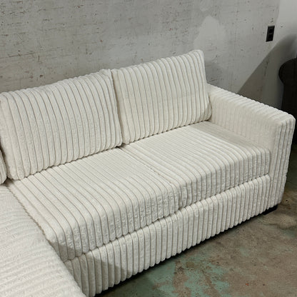White Corduroy Sectional