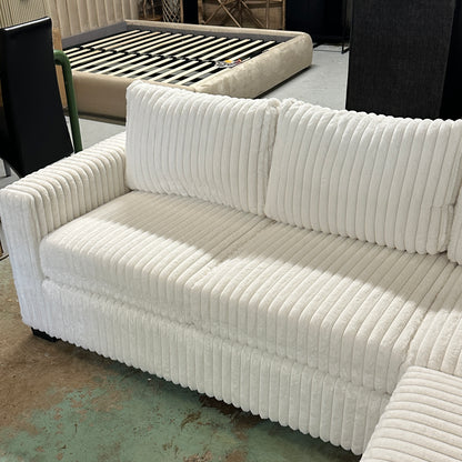 White Corduroy Sectional