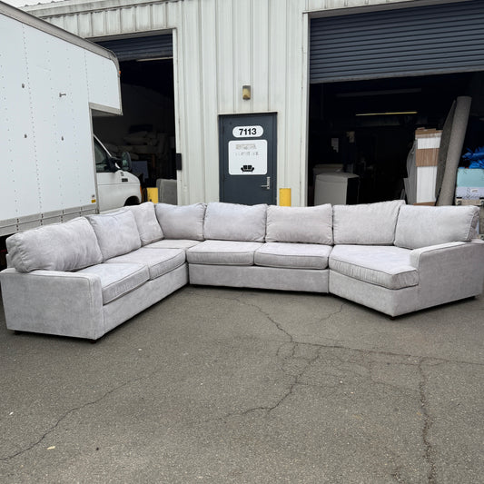 Grey Sectional With Cuddler
