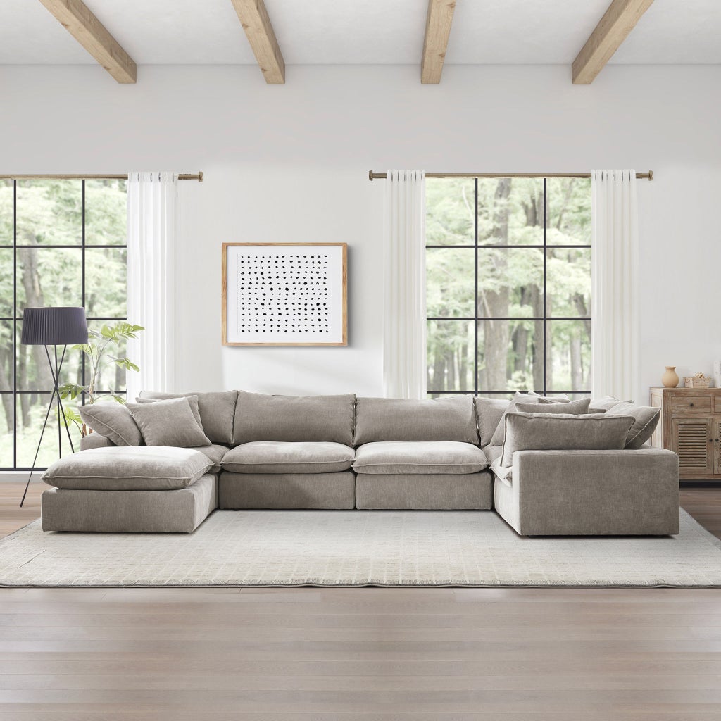 NEW! Costco Sereen 6-piece Fabric Modular Sectional In Taupe