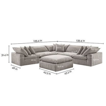 NEW! Costco Sereen 6-piece Fabric Modular Sectional In Taupe