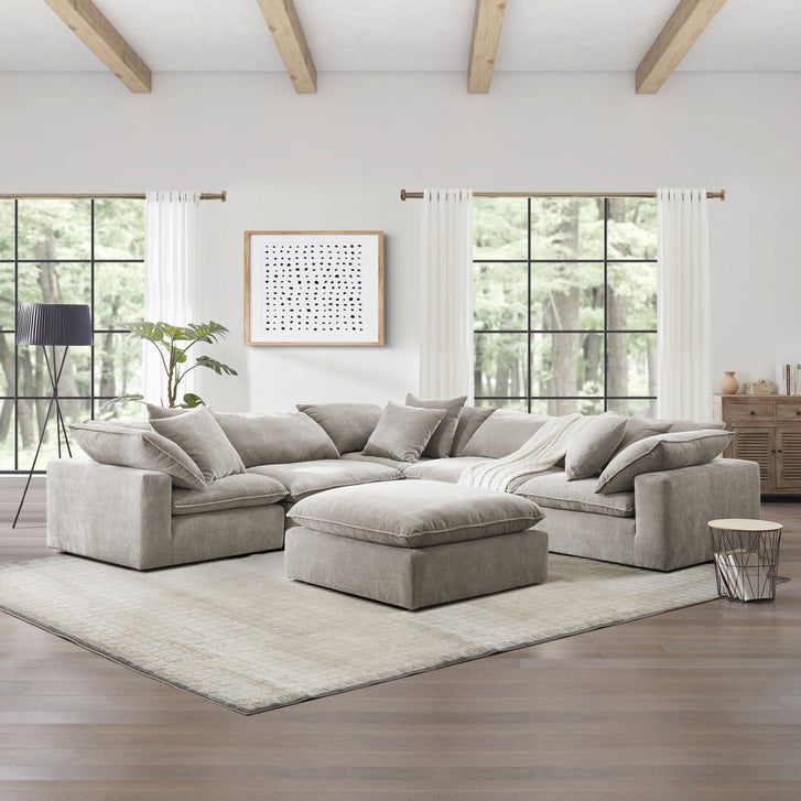 NEW! Costco Sereen 6-piece Fabric Modular Sectional In Taupe