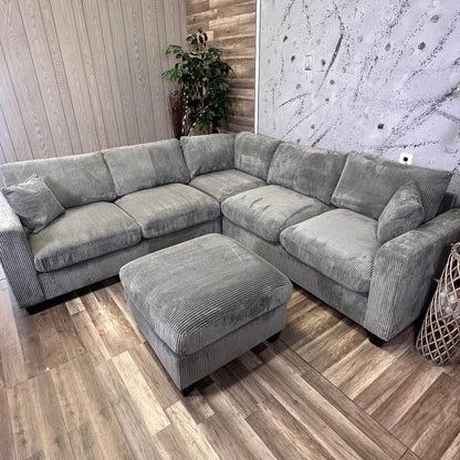 Furnica Grey Corduroy Sectional