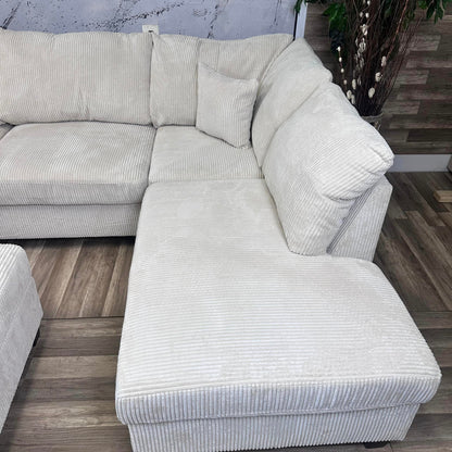Xander Corduroy Sectional W/ Storage Ottoman & USB Port
