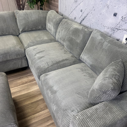 Furnica Grey Corduroy Sectional