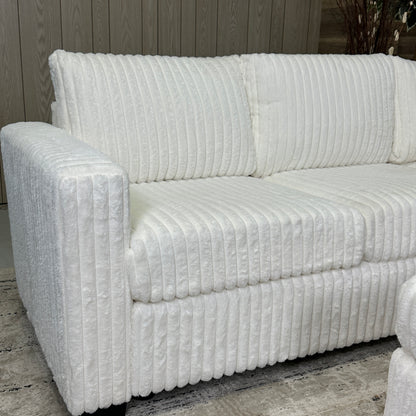 Milk 93"x93" Corduroy Sectional With Ottoman