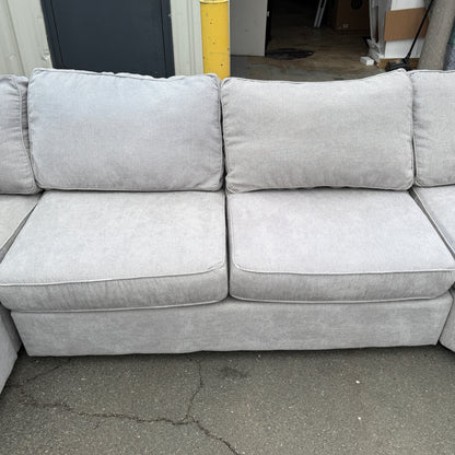 Grey Sectional With Cuddler