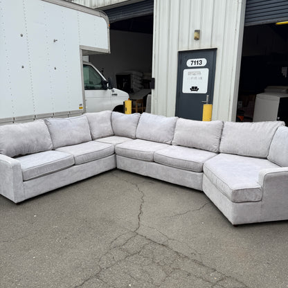 Grey Sectional With Cuddler