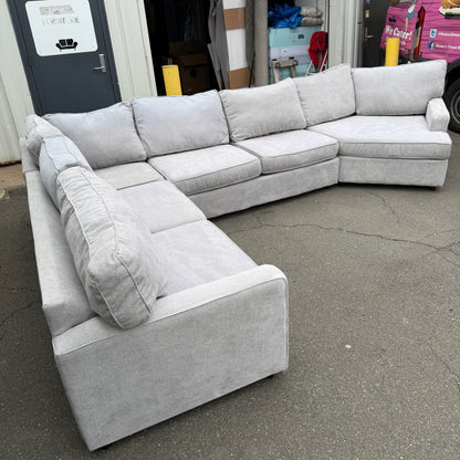 Grey Sectional With Cuddler