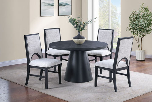 Midnight Round Dining Table W/ 4 Chairs
