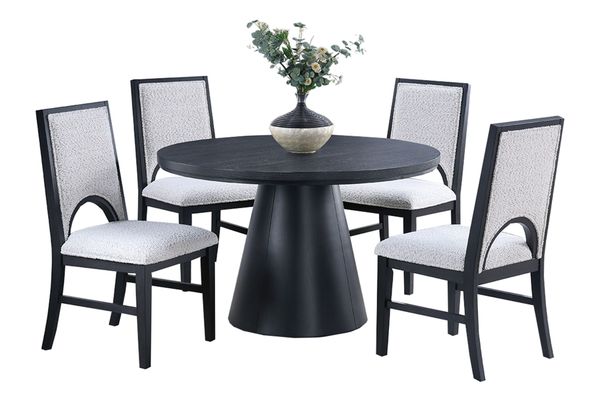 Midnight Round Dining Table W/ 4 Chairs