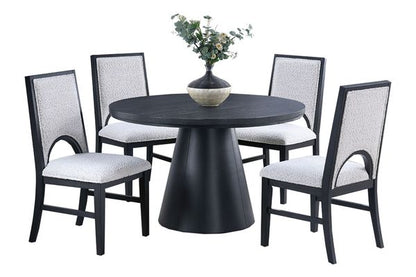 Midnight Round Dining Table W/ 4 Chairs