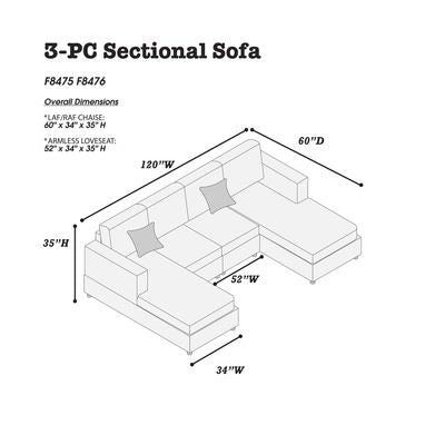 Haven Double Chaise Fabric Sectional