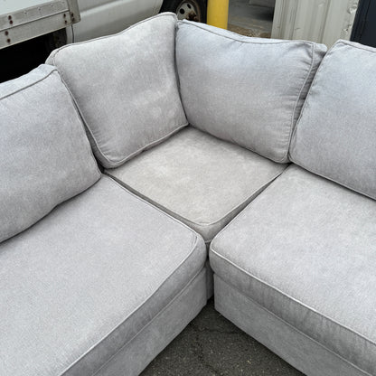 Grey Sectional With Cuddler