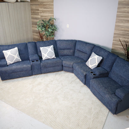 Blue 7-Piece Recliner Sectional From Ashleys