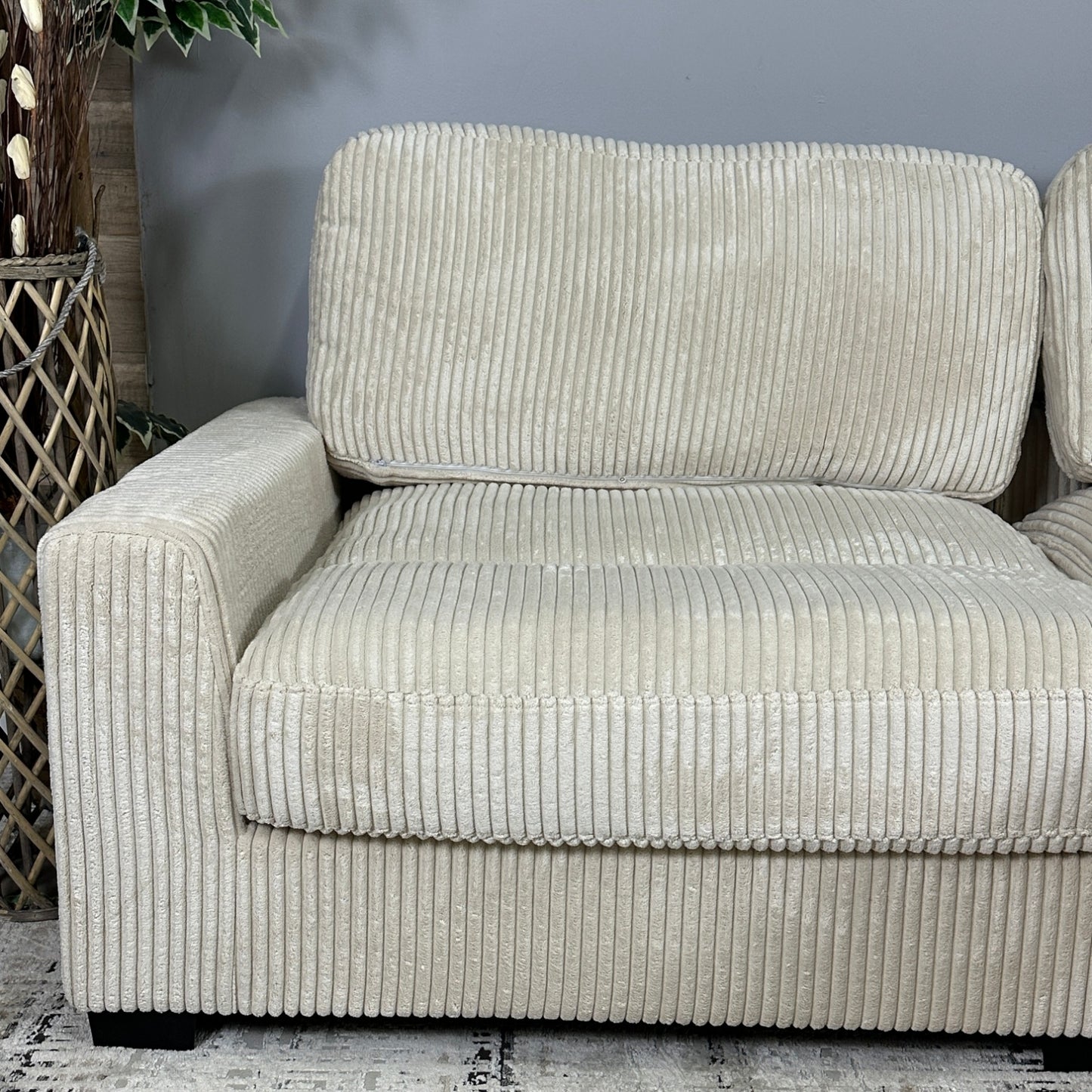 Beige 2-Piece Cordova Corduroy Sectional