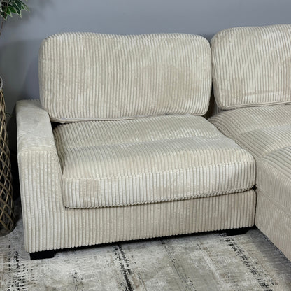Beige 2-Piece Cordova Corduroy Sectional