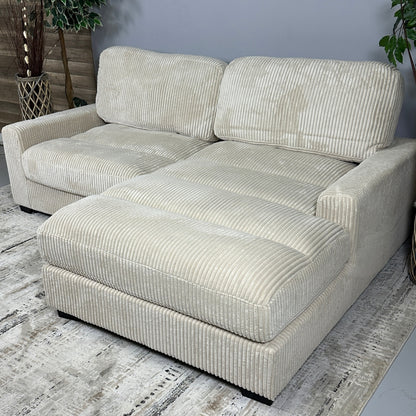 Beige 2-Piece Cordova Corduroy Sectional