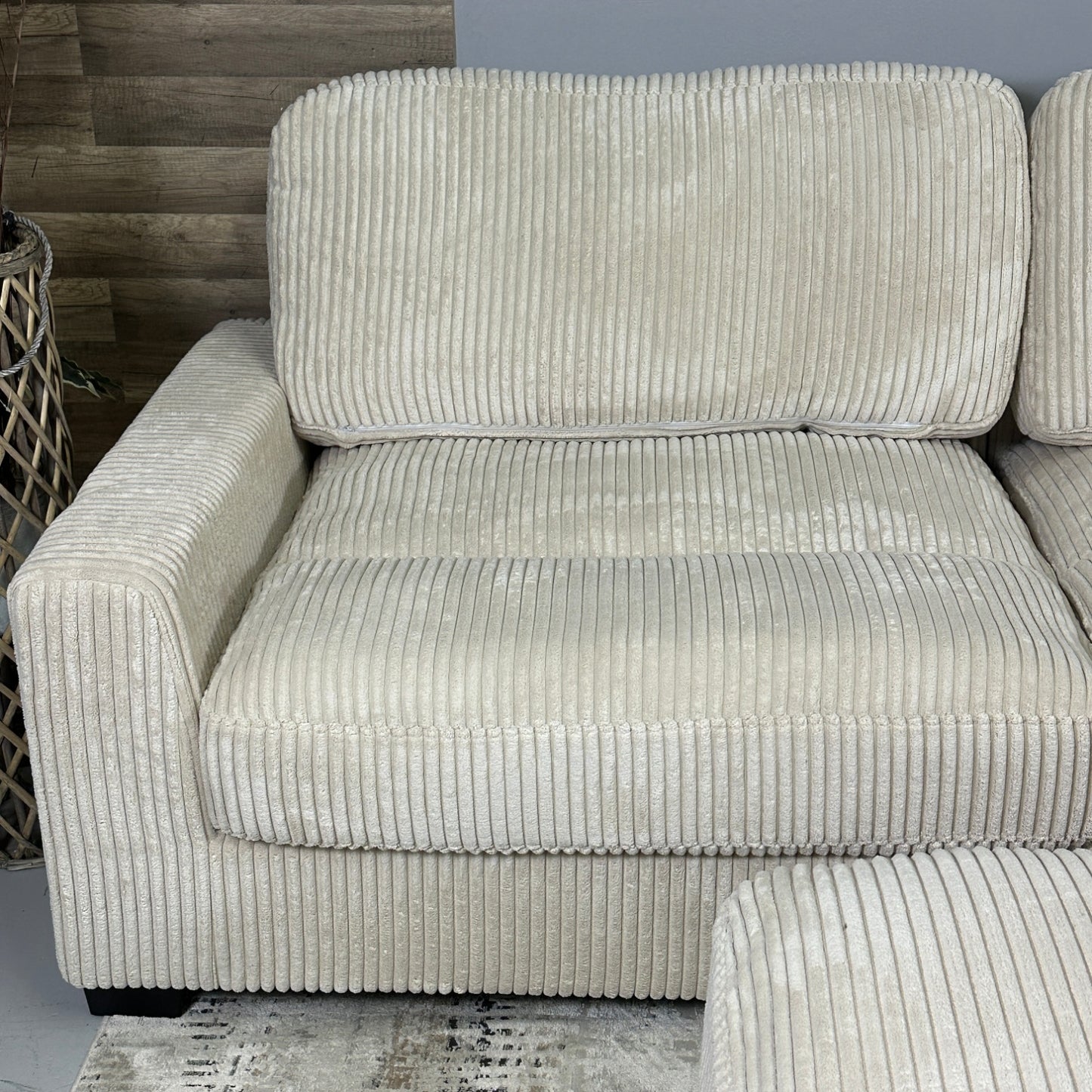 Beige 4-Piece Cordova Corduroy Sectional