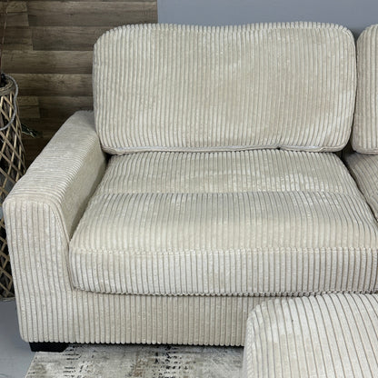Beige 4-Piece Cordova Corduroy Sectional